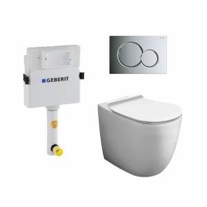 Комплект унитаз напольный, безободковый Simas Vignoni со скрытым бачком Geberit 